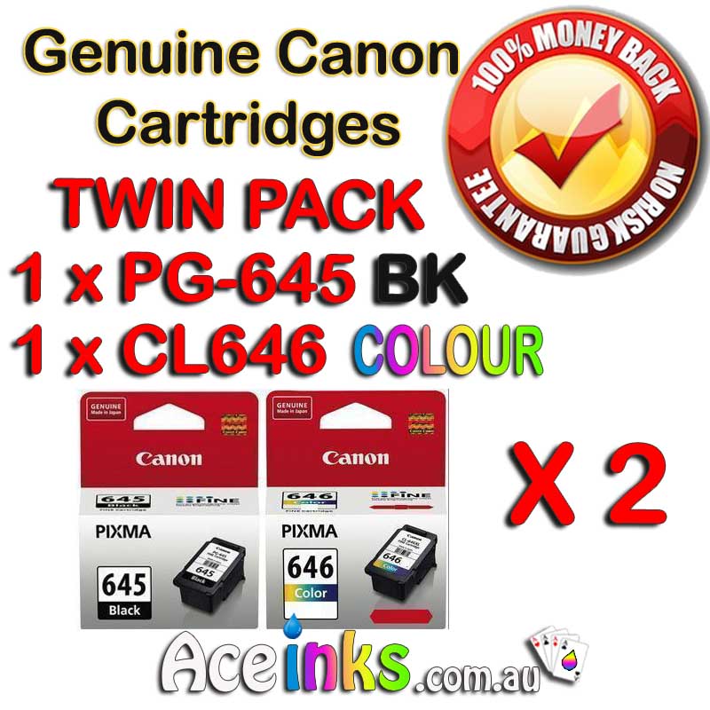 Twin Pack Combo GENUINE ORIGINAL CANON PG-645BK CL-646 Colour